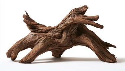 Fototapeta premium Natural Driftwood Sculpture with Organic Form and Texture.