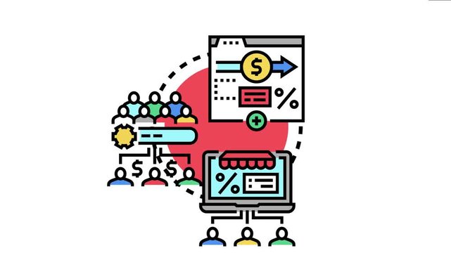 Affiliate marketers connecting for online business, generating income through referrals, and managing digital transactions within a network or marketplace