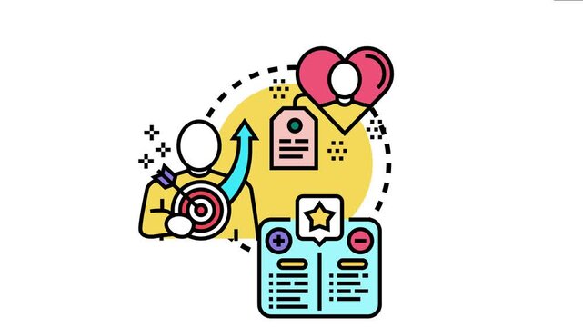 Conceptual showing a person evaluating strengths, setting goals, growing towards self love, and affirming identity for personal development and self acceptance