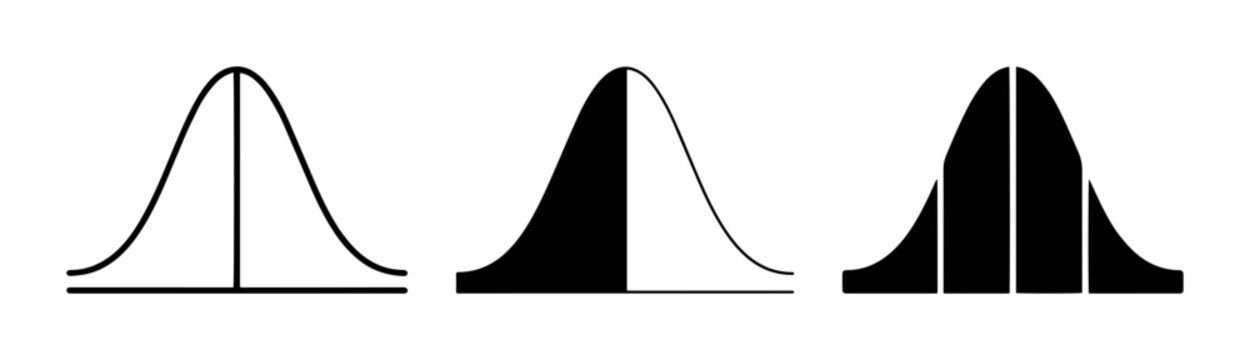 Normal Distribution Curves, Statistical Probability Graphs, Gaussian Bell Curve Visuals
