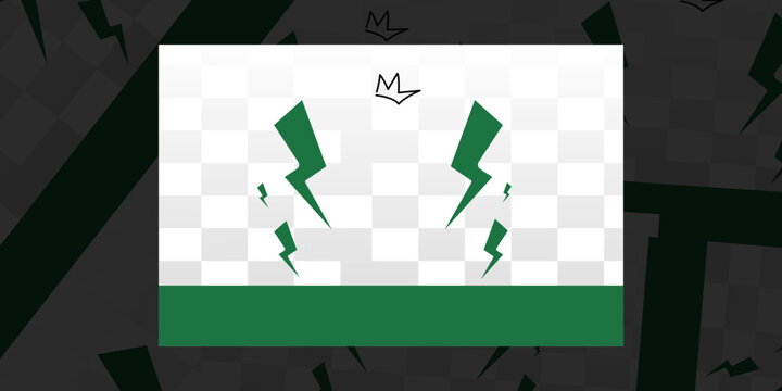 Green Lightning Bolt Symbols Set with Electric Energy Vector Illustration