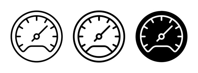 Fototapeta premium Speedometer Icons, Gauge Symbols, Performance Meter Graphics, Measurement Tools, Vector Set
