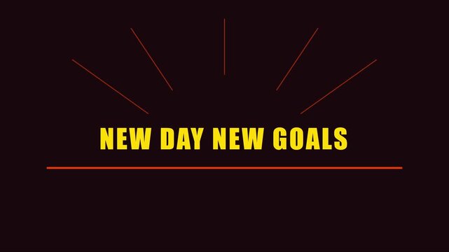 New day new goals motivational typography animation for success and personal development 4k inspiration