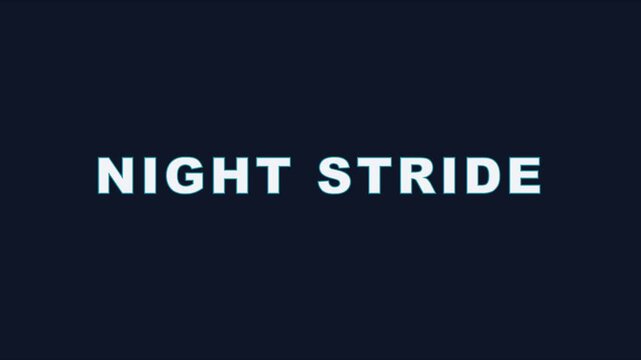Night stride minimalist typography motion title card for dark cinematic projects animation 4k