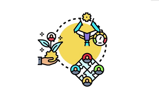 Business concept depicting aggressive implementation for growth, fast progress, and successful team collaboration, optimizing strategy, and achieving company goals