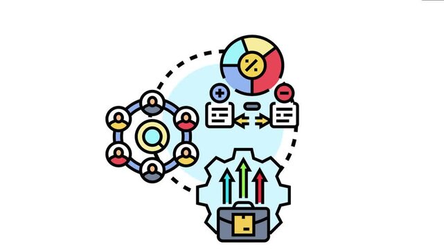 Agile kanban process optimizing business workflow, involving team collaboration, iterative development, data analysis, and continuous improvement for efficient project management