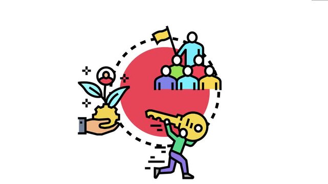 Agile team leadership structure driving project development, with a leader guiding collaborators towards common goals while fostering innovation for successful business solutions
