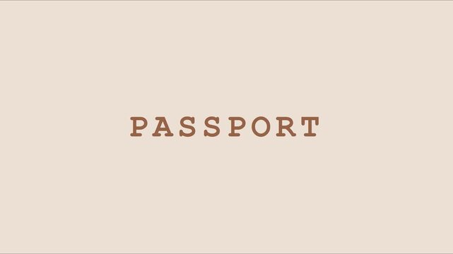 Passport travel concept with minimalist circular and typography animation 4k document tourism vacation