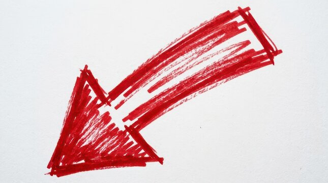 Hand drawn red arrow