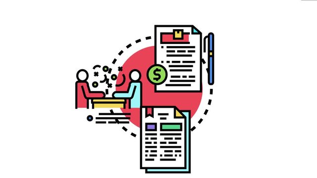 Business individuals completing a deal and confirming agreement terms by signing important legal documents, symbolizing successful partnership and contract finalization