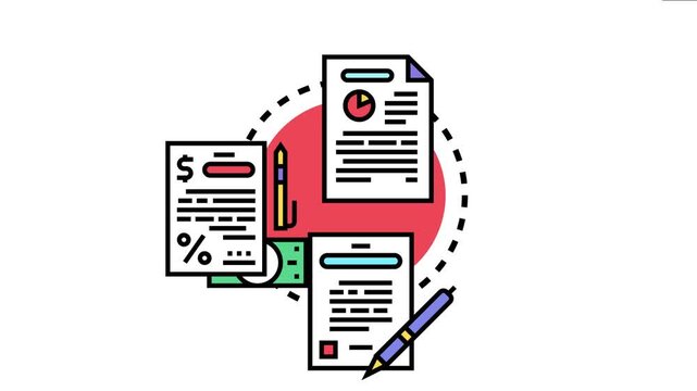 Business documents contract negotiation, financial terms, and approval procedures, symbolizing official paperwork and successful deal completion