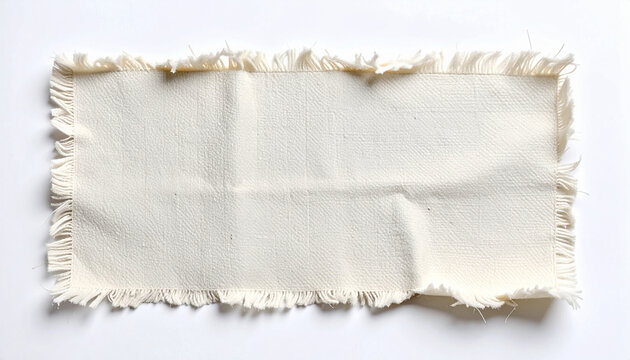 破れた生成りコットン生地のフォトリアルコラージュ素材
Photorealistic torn natural cotton fabric isolated on white background