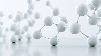 Obraz premium Futuristic white molecular architecture forming a graceful geometric pattern, interconnected molecular structures,