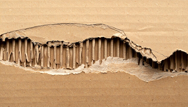 破れたクラフト段ボールのフォトリアルコラージュ素材
Photorealistic torn corrugated cardboard isolated on white background