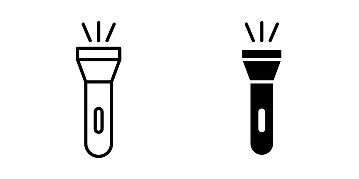 Torch light icon vector logo pack