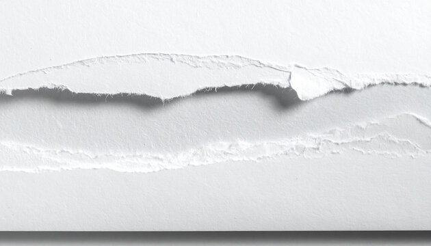細長く破れた白い紙のフォトリアルコラージュ素材
Photorealistic torn white paper strip isolated on white background