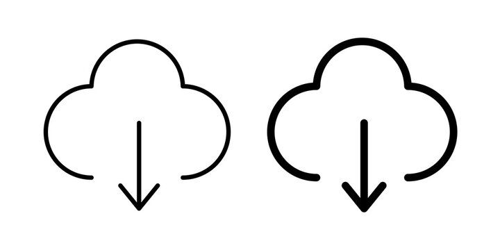Download from Cloud icon vector logo pack