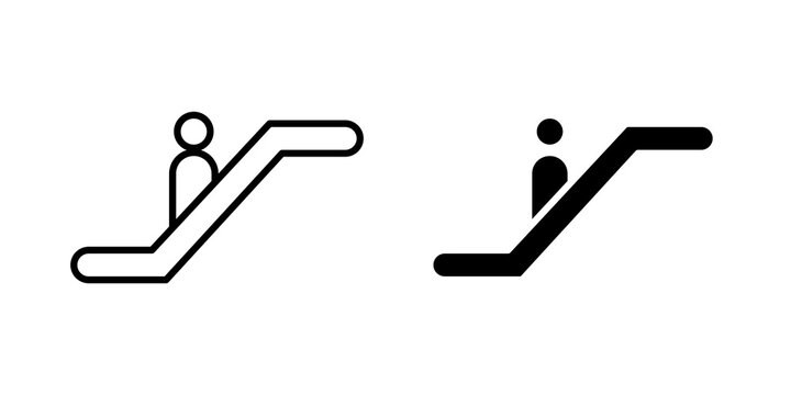 Escalator icon vector logo pack