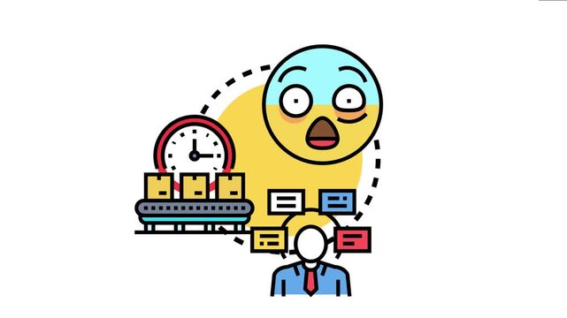 Person having an aha moment, experiencing a sudden insight or realization while facing business challenges, time constraints, and tasks, finding an innovative problem solving solution