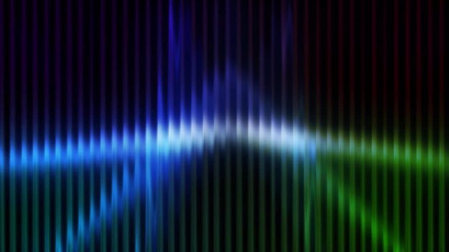 Vibrant rainbow light beams bend through ribbed glass 