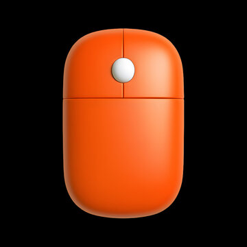 Tangerine Orange Wireless Mouse with White Scroll Wheel