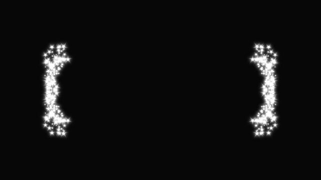 Luxury white glitter sparkle animation, fairy dust, glowing star particles burst, twinkling shimmer line effect, doodle stars motion, black screen background loop, abstract magic light 4k video