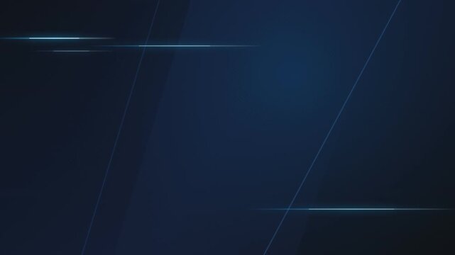 Abstract blue light streaks moving across a dark background with cinematic motion blur