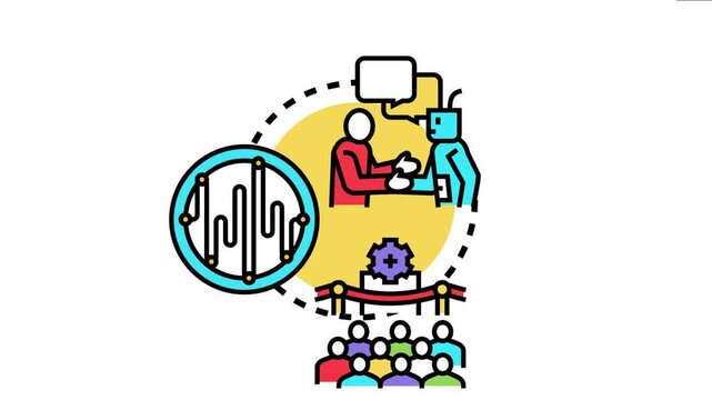 Artificial intelligence user creating prompts from various sample inputs, collaborating with machine learning to generate new content, representing innovative technology and smart development