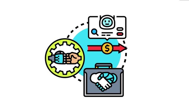 Artificial intelligence technology optimizing corporate operations, streamlining business processes, analyzing data, and fostering human robot collaboration for increased profit and efficiency