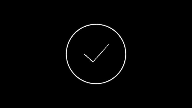 checkmark icons pulsing and glowing in sequential animation loop featuring icon, symbol, tick with mark and animated