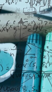 Animation of mathematical equations over school items