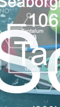 Animation of chemical structures moving over school items