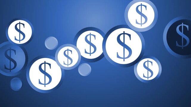 Dollar sign coins background animation