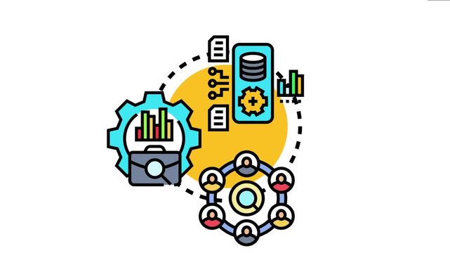 Artificial intelligence driven process management optimizes business operations. Streamlining workflow. Analyzing data