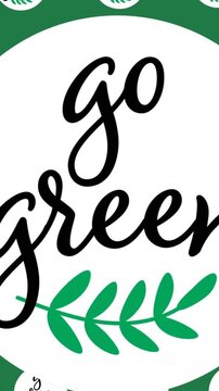 Animation of go green in circles on green background