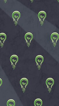 Animation of bulbs falling over brown background