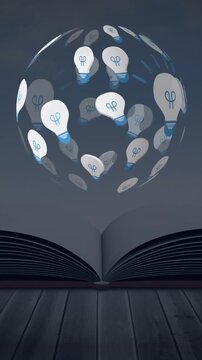 Light bulbs and a book