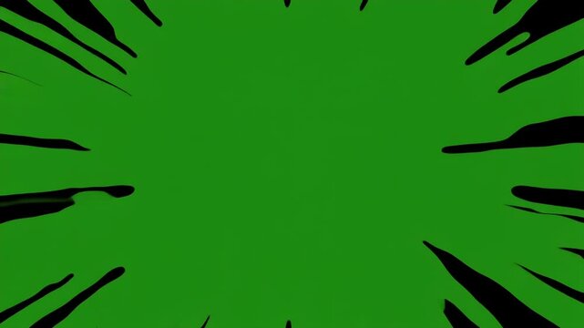 A small, amorphous green blob floats in a vast, black void.