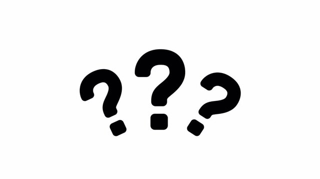 Question Mark Animation, Multiple Question Marks, Question Symbols on Transparent Background