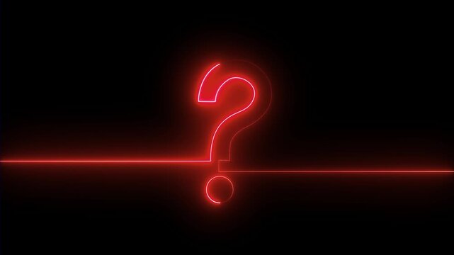 Neon glowing loop Question mark sign Question mark icon asking icon animation. 4k resolution. question mark icon animation. questions asking doubts confusing problems