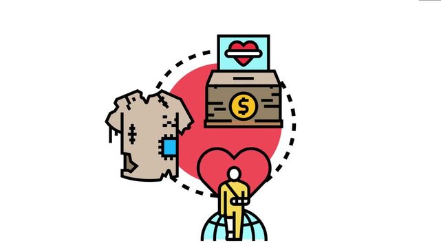 Illustration depicting aid, donations, and charity, supporting humanitarian causes, global assistance, and contributing to social welfare and poverty alleviation through various forms of giving