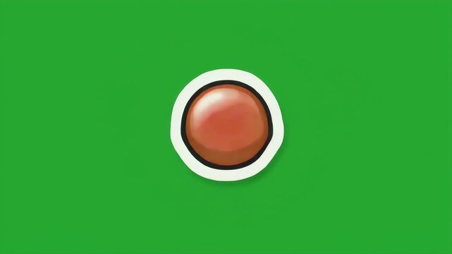 A cute cartoon donut with a happy face and sprinkles against a green background.