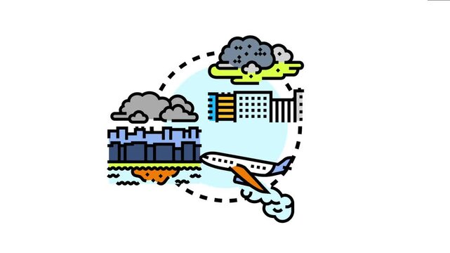 Air pollution impacting atmospheric conditions, influencing weather patterns, and altering the natural rainfall cycle across developing urban landscapes, environmental changes