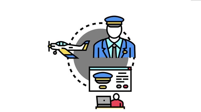 Airborne pilot training concept illustrates aviation education, flight school, and professional instruction, encompassing a learning pathway for future pilots