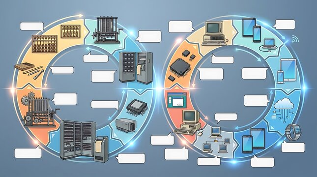 History and evolution of computing technology infographic