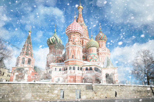 Winter landscape in the Russian capital Moscow