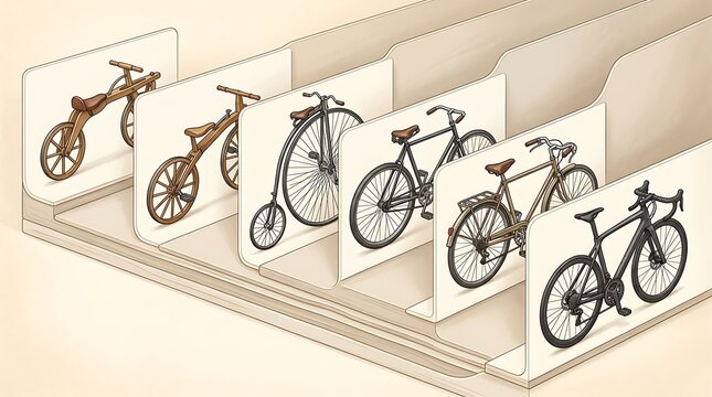 Historical timeline of bicycle evolution from wooden to modern racing