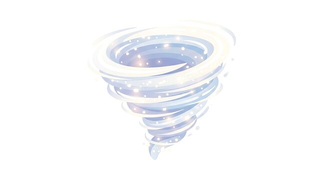 Blue Stylized Tornado Illustration with Sparkles