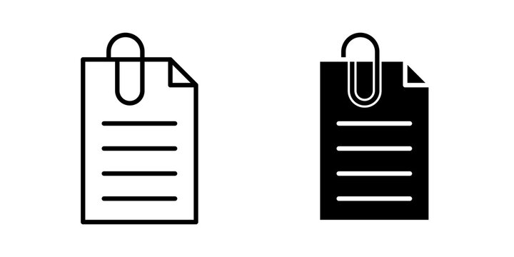 Attach document icon thin pictograms set