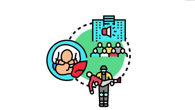 Airway rescue concept representing first aid assistance and urgent medical care for individuals experiencing breathing difficulties, including infant care and public health awareness